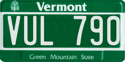 VT license plate VUL790