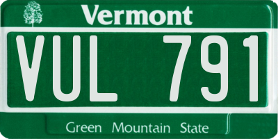 VT license plate VUL791