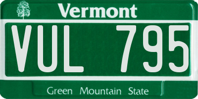 VT license plate VUL795