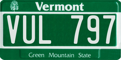 VT license plate VUL797