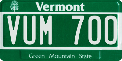 VT license plate VUM700