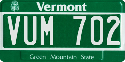 VT license plate VUM702