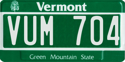 VT license plate VUM704