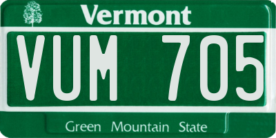 VT license plate VUM705