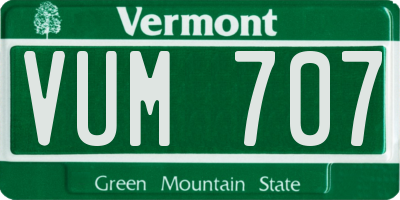VT license plate VUM707