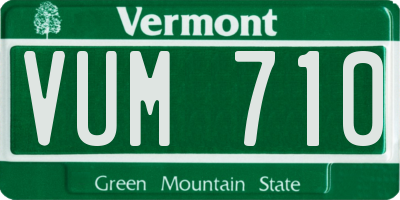 VT license plate VUM710
