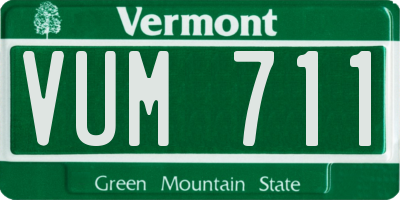 VT license plate VUM711