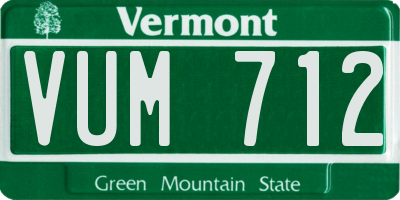VT license plate VUM712