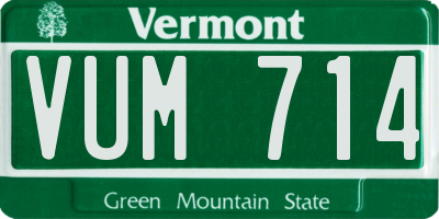 VT license plate VUM714