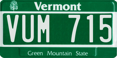 VT license plate VUM715