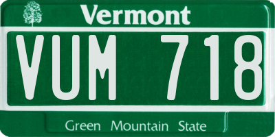 VT license plate VUM718