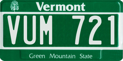 VT license plate VUM721