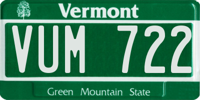 VT license plate VUM722