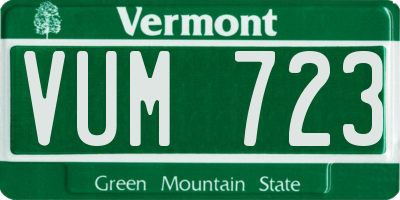 VT license plate VUM723
