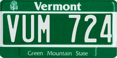 VT license plate VUM724