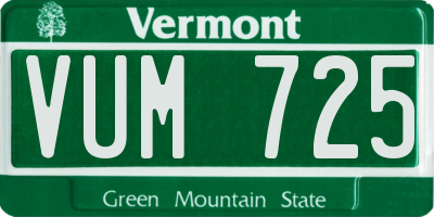 VT license plate VUM725