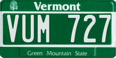 VT license plate VUM727