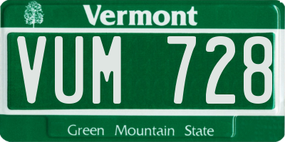 VT license plate VUM728