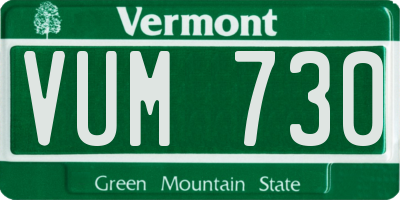 VT license plate VUM730