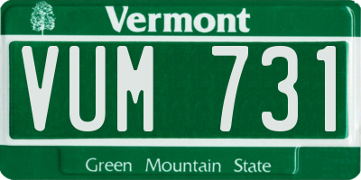 VT license plate VUM731