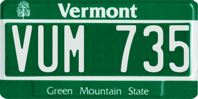 VT license plate VUM735