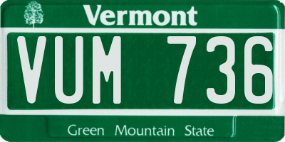 VT license plate VUM736