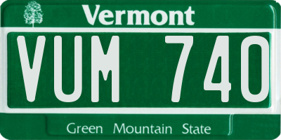 VT license plate VUM740