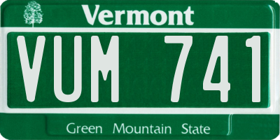 VT license plate VUM741