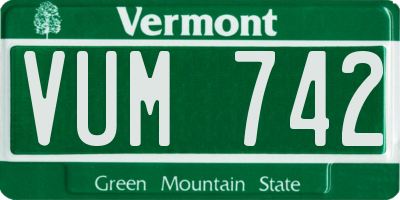 VT license plate VUM742