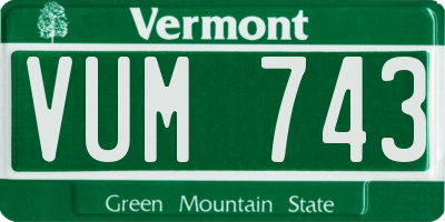 VT license plate VUM743