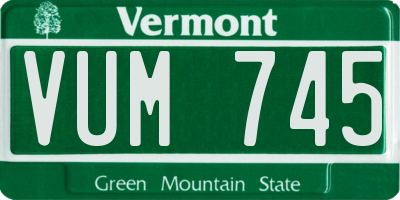 VT license plate VUM745