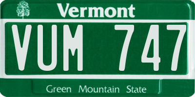 VT license plate VUM747