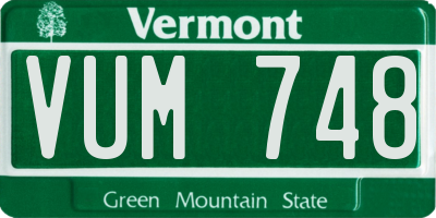 VT license plate VUM748