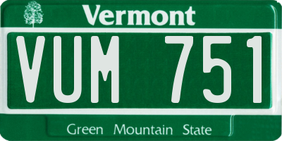 VT license plate VUM751