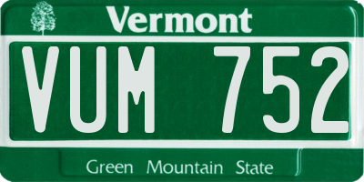 VT license plate VUM752