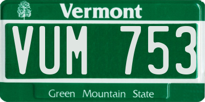 VT license plate VUM753