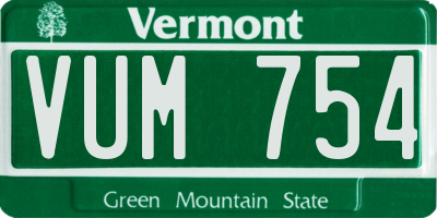 VT license plate VUM754