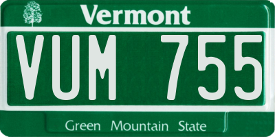 VT license plate VUM755