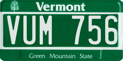 VT license plate VUM756