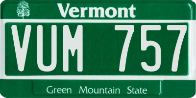 VT license plate VUM757