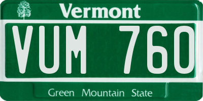 VT license plate VUM760