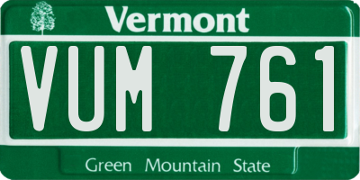 VT license plate VUM761