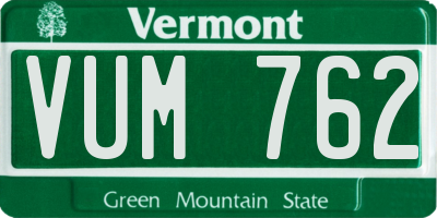 VT license plate VUM762