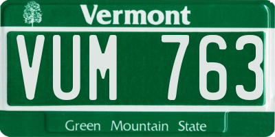 VT license plate VUM763