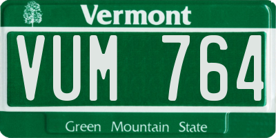VT license plate VUM764