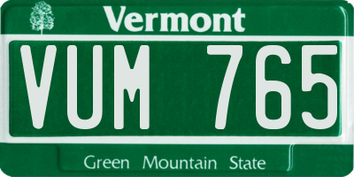 VT license plate VUM765
