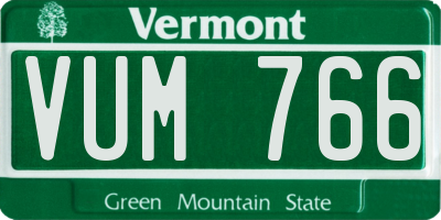 VT license plate VUM766