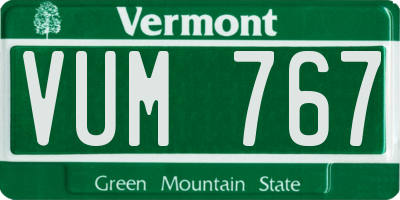 VT license plate VUM767