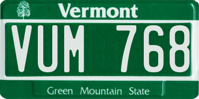 VT license plate VUM768