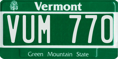 VT license plate VUM770